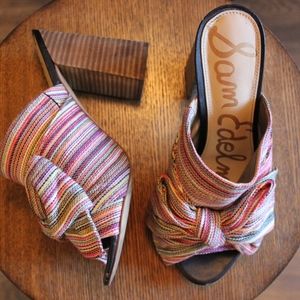 Sam Edelman "Yumi” Open Toe Mule with Bow